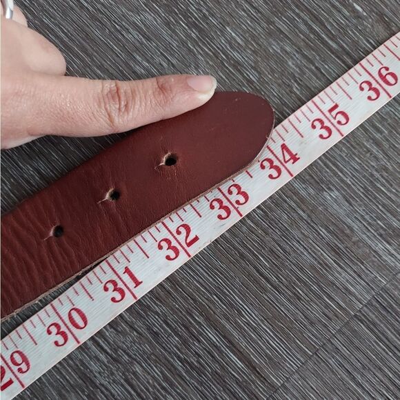 Studded Brown Leather Belt Medium - Picture 4 of 5